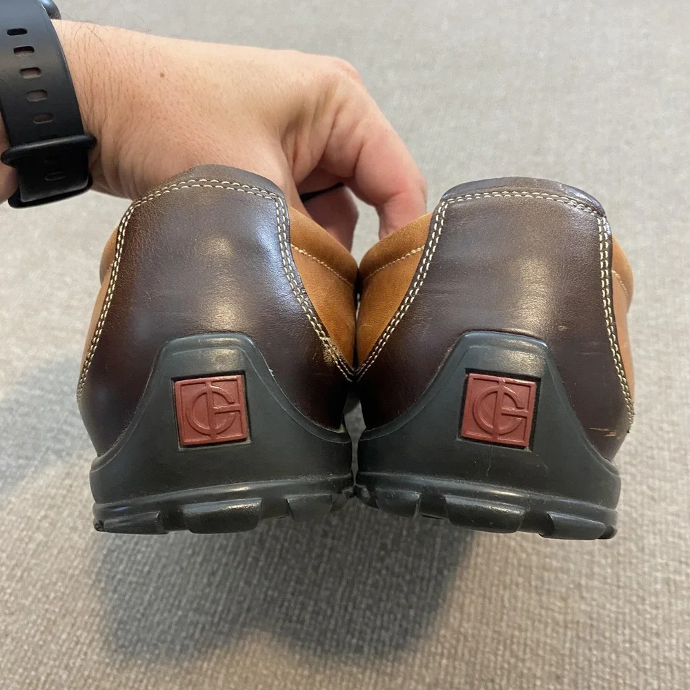 Cole Haan Shoes Mens Size 13 Brown Leather Slip On Casual Loafers Vibram C03559